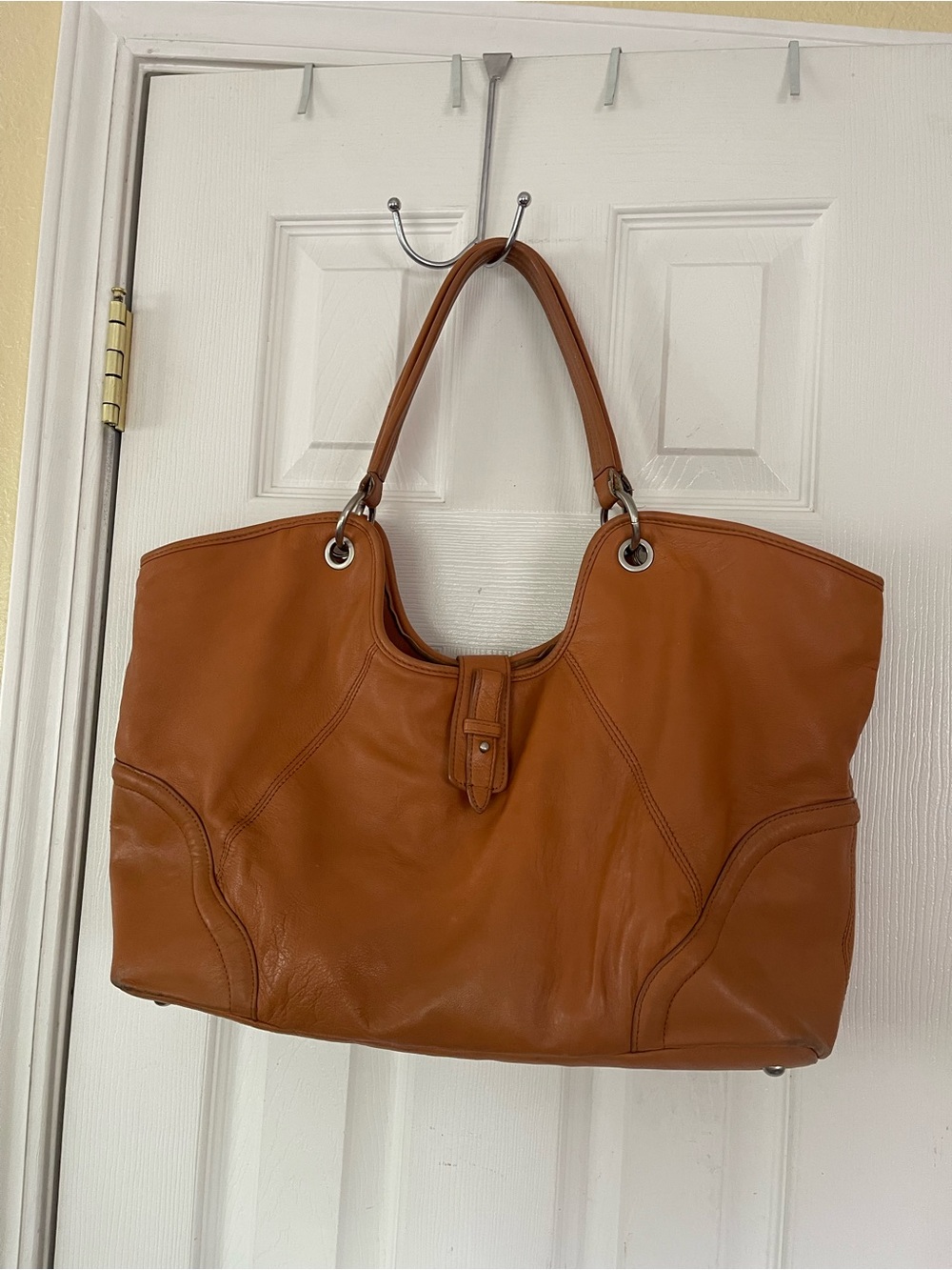 Coldwater Creek Tan Leather Tote with Double Handles